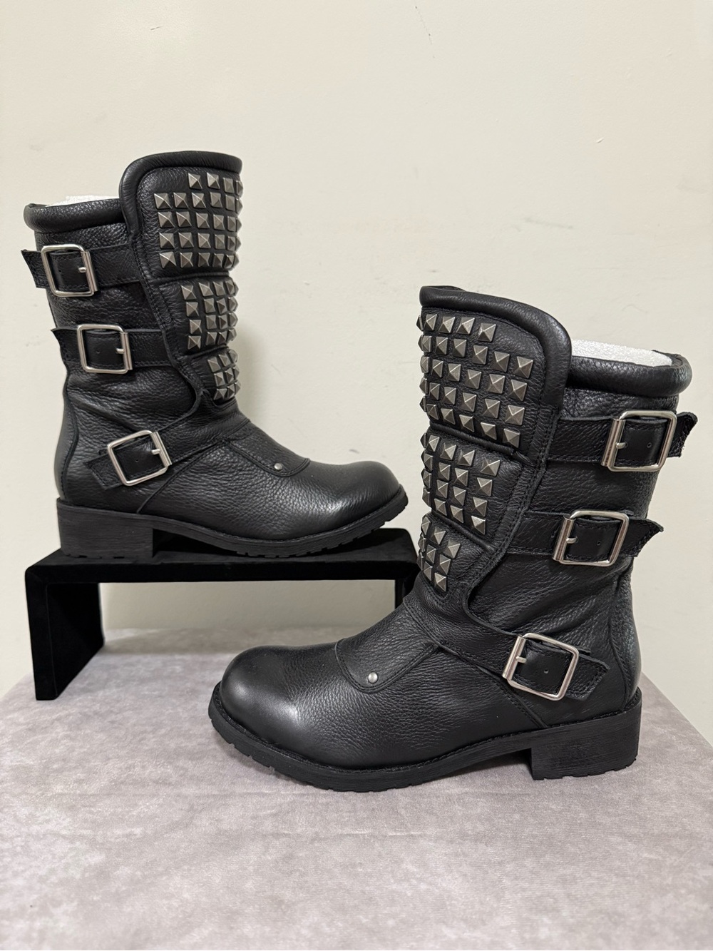 New Modern Vice Black Tumbled Angels Boots Size 8.5
